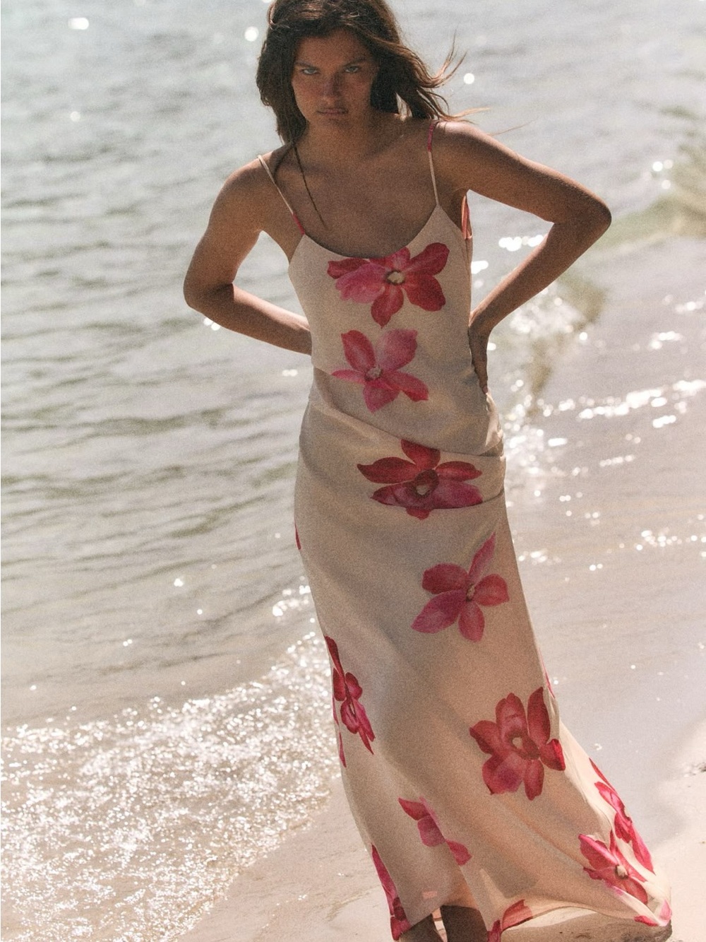ZARA BNWT DRAPED FLORAL MIDI DRESS